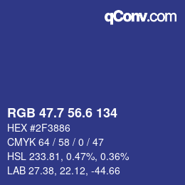 カラーコード: RGB 47.7 56.6 134 | qconv.com