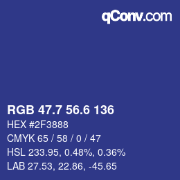 カラーコード: RGB 47.7 56.6 136 | qconv.com