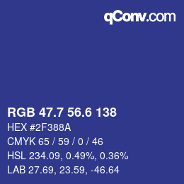 カラーコード: RGB 47.7 56.6 138 | qconv.com