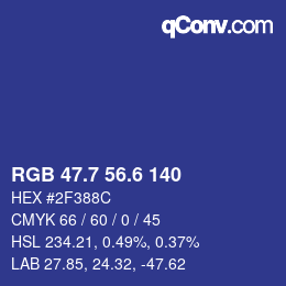 カラーコード: RGB 47.7 56.6 140 | qconv.com