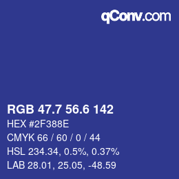 カラーコード: RGB 47.7 56.6 142 | qconv.com