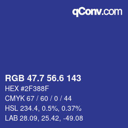 カラーコード: RGB 47.7 56.6 143 | qconv.com