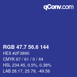 カラーコード: RGB 47.7 56.6 144 | qconv.com