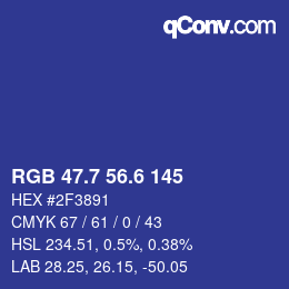 カラーコード: RGB 47.7 56.6 145 | qconv.com