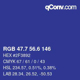 カラーコード: RGB 47.7 56.6 146 | qconv.com