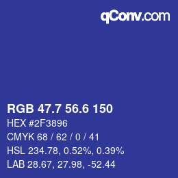 カラーコード: RGB 47.7 56.6 150 | qconv.com