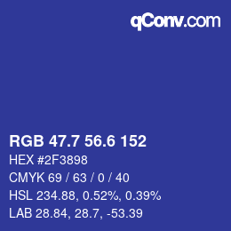 カラーコード: RGB 47.7 56.6 152 | qconv.com