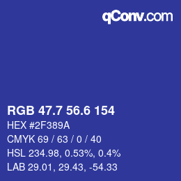 カラーコード: RGB 47.7 56.6 154 | qconv.com