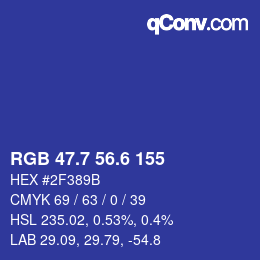 カラーコード: RGB 47.7 56.6 155 | qconv.com