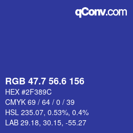 カラーコード: RGB 47.7 56.6 156 | qconv.com