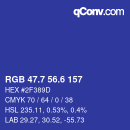 カラーコード: RGB 47.7 56.6 157 | qconv.com