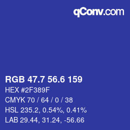 カラーコード: RGB 47.7 56.6 159 | qconv.com
