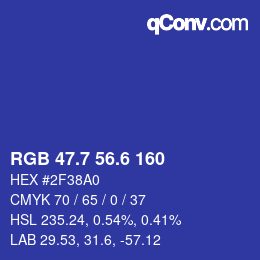 カラーコード: RGB 47.7 56.6 160 | qconv.com
