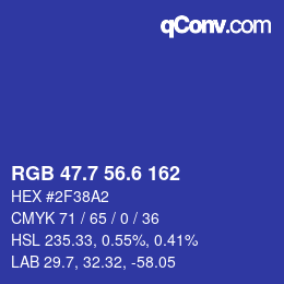 カラーコード: RGB 47.7 56.6 162 | qconv.com