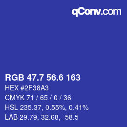 カラーコード: RGB 47.7 56.6 163 | qconv.com