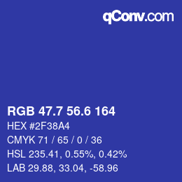 カラーコード: RGB 47.7 56.6 164 | qconv.com