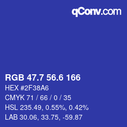 カラーコード: RGB 47.7 56.6 166 | qconv.com