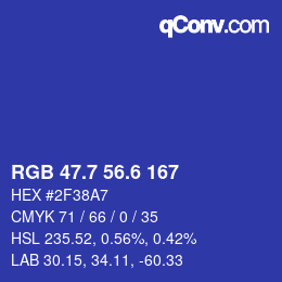 カラーコード: RGB 47.7 56.6 167 | qconv.com