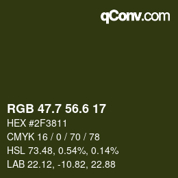 カラーコード: RGB 47.7 56.6 17 | qconv.com