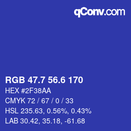 カラーコード: RGB 47.7 56.6 170 | qconv.com
