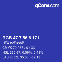 カラーコード: RGB 47.7 56.6 171 | qconv.com