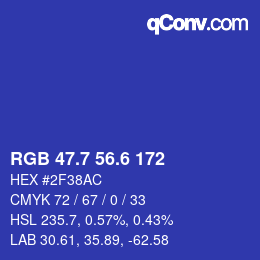 カラーコード: RGB 47.7 56.6 172 | qconv.com