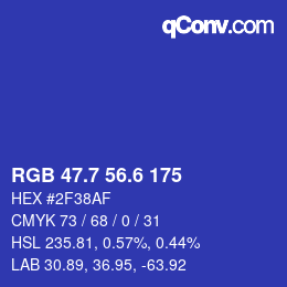 カラーコード: RGB 47.7 56.6 175 | qconv.com