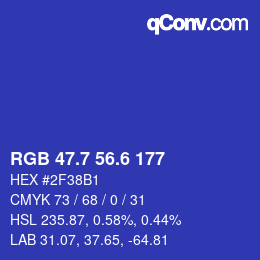 カラーコード: RGB 47.7 56.6 177 | qconv.com