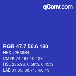 カラーコード: RGB 47.7 56.6 180 | qconv.com