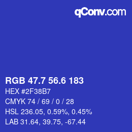 カラーコード: RGB 47.7 56.6 183 | qconv.com