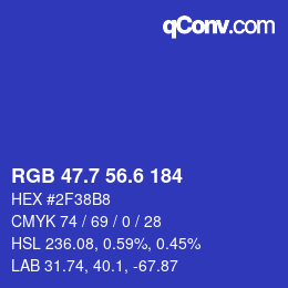 カラーコード: RGB 47.7 56.6 184 | qconv.com