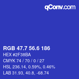 カラーコード: RGB 47.7 56.6 186 | qconv.com