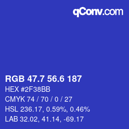カラーコード: RGB 47.7 56.6 187 | qconv.com