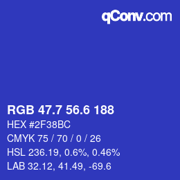 カラーコード: RGB 47.7 56.6 188 | qconv.com