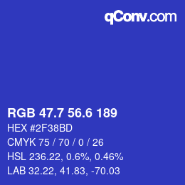 カラーコード: RGB 47.7 56.6 189 | qconv.com