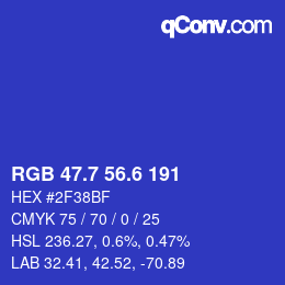カラーコード: RGB 47.7 56.6 191 | qconv.com