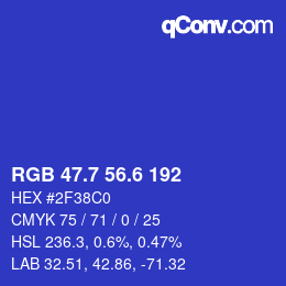カラーコード: RGB 47.7 56.6 192 | qconv.com