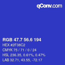 カラーコード: RGB 47.7 56.6 194 | qconv.com