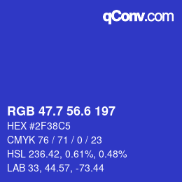 カラーコード: RGB 47.7 56.6 197 | qconv.com