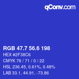 カラーコード: RGB 47.7 56.6 198 | qconv.com
