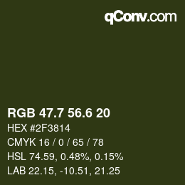 カラーコード: RGB 47.7 56.6 20 | qconv.com