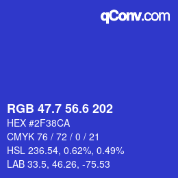 カラーコード: RGB 47.7 56.6 202 | qconv.com