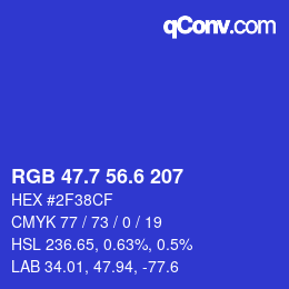 カラーコード: RGB 47.7 56.6 207 | qconv.com