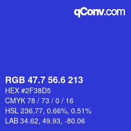 カラーコード: RGB 47.7 56.6 213 | qconv.com