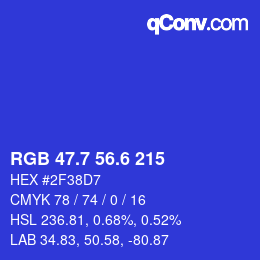 カラーコード: RGB 47.7 56.6 215 | qconv.com