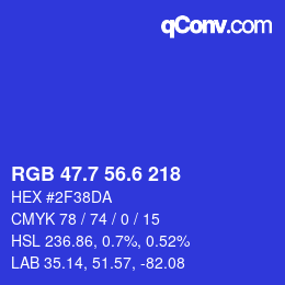カラーコード: RGB 47.7 56.6 218 | qconv.com