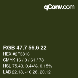 カラーコード: RGB 47.7 56.6 22 | qconv.com