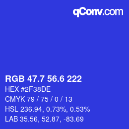 カラーコード: RGB 47.7 56.6 222 | qconv.com
