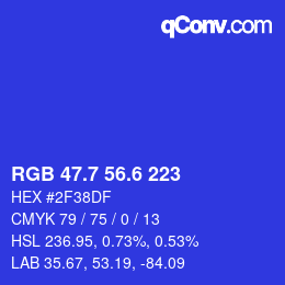 カラーコード: RGB 47.7 56.6 223 | qconv.com