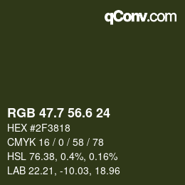 カラーコード: RGB 47.7 56.6 24 | qconv.com